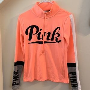 PINK mid zipper pullover sweater.